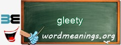 WordMeaning blackboard for gleety